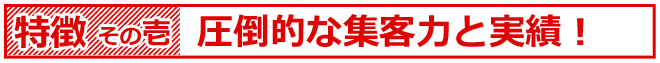 圧倒的な集客数と実績